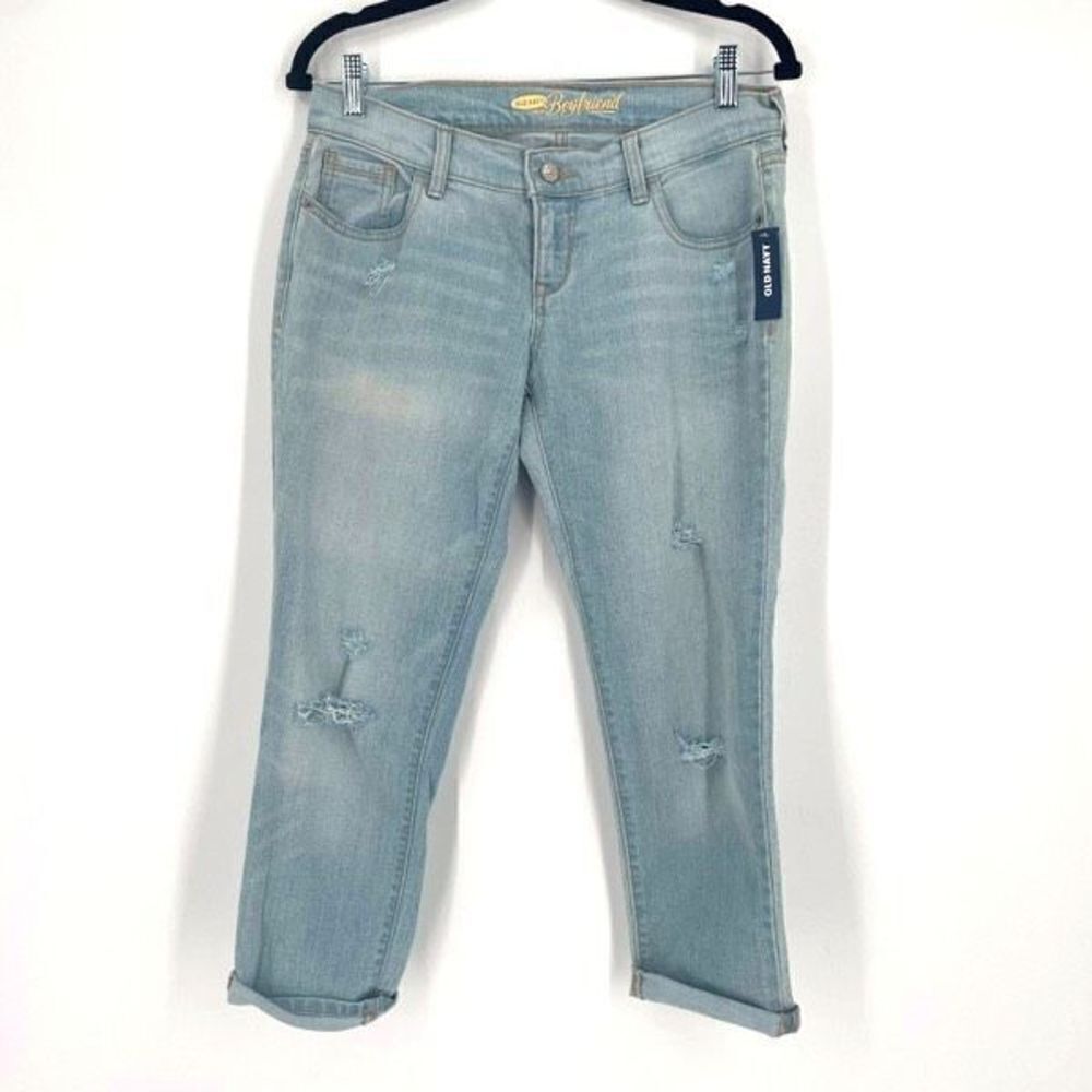 NWT old navy vintage lightwash the boyfriend‎ jeans size 2 short distressed